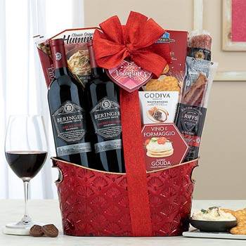 Valentines Day Wine Basket
