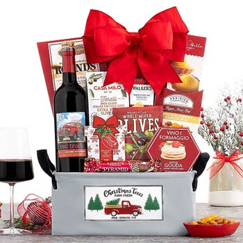 Holiday Snacks Wine Basket