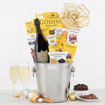 Dom Perignon and Godiva Basket