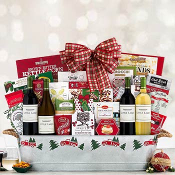 Whimsical Holiday Wine Basket