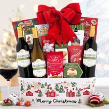 Whimsical Holiday Wine Basket