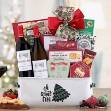 Festive Holiday Wine Basket