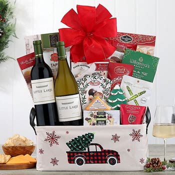 Holiday Snacks Wine Basket
