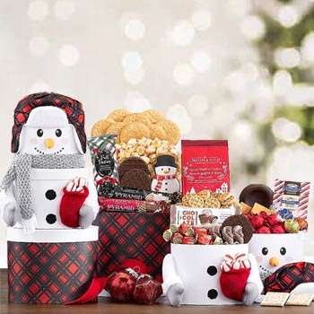 Holiday Snowman Gift Tower