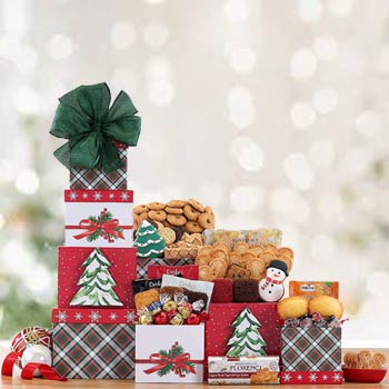 Seasons Greetings Cookie Tower