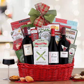 Holiday Gourmet Wine Gift Basket