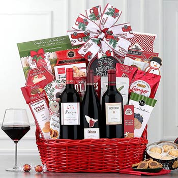 Holiday Gourmet Wine Gift Basket