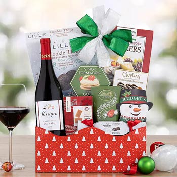 Holiday Wishes Wine Basket