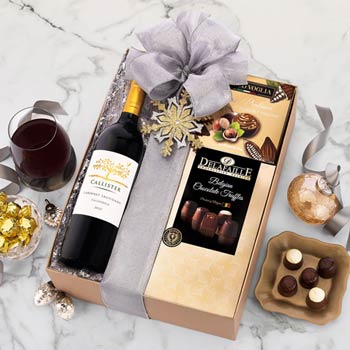 Holiday Wine and Chocolate Gift Box
