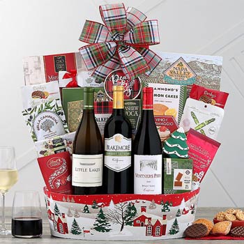 Gourmet Holiday Wine Basket