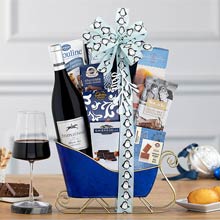 Holiday Sleigh Wine Gift Basket