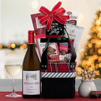 Chardonnay Christmas Wine Basket