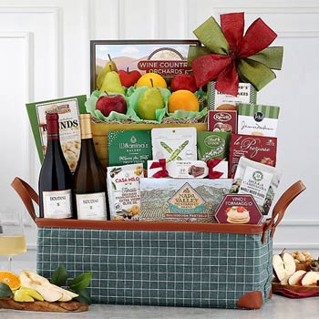 Napa Valley Fruit and Wine Basket