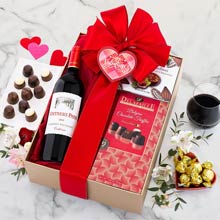 Valentine Wine and Chocolate Gift Box