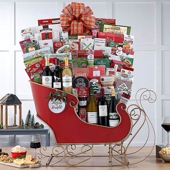 Deluxe Holiday Wine Sleigh