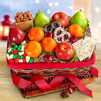 Festive Holiday Fruit Basket