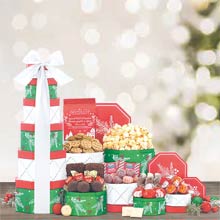 Festive Holiday Gift Tower