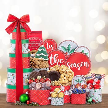 Festive Holiday Gift Tower