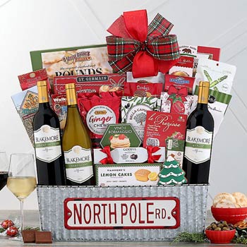 Northpole Christmas Wine Basket