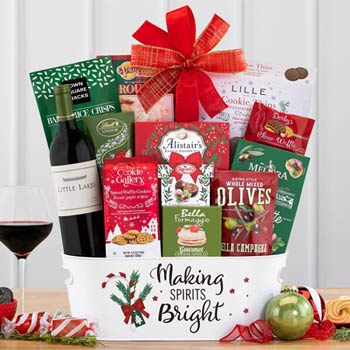 Christmas Wine Gift Basket