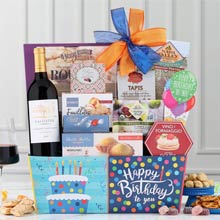 Gourmet Birthday Wine Basket