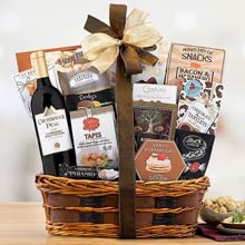Wine and Snacks Gift Basket