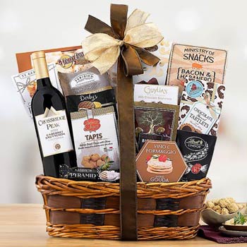 Wine and Snacks Gift Basket