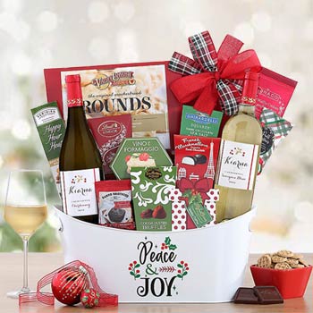 Festive Wine Gift Basket