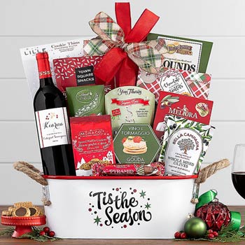 Christmas Wine Gift Basket