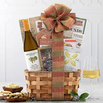 Corporate White Wine Gift Basket