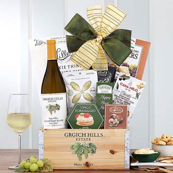 Corporate White Wine Gift Basket