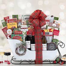 Christmas Sleigh Wine Gift Basket