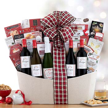 Executive Christmas Wine Gift Basket