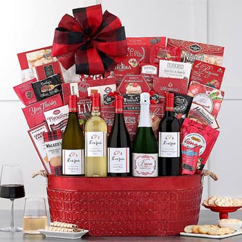 Executive Christmas Wine Gift Basket