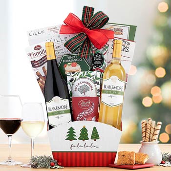 Whimsical Holiday Wine Basket