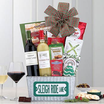 Merry Christmas Wine Basket