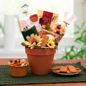 Womens Flower Pot Gift Basket