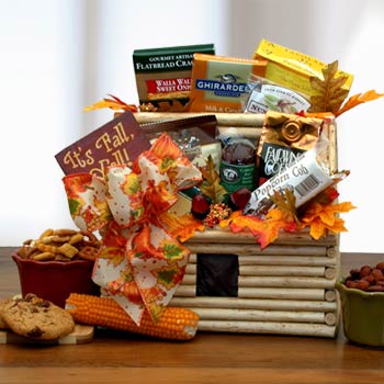Thanksgiving Log Cabin Gift Basket