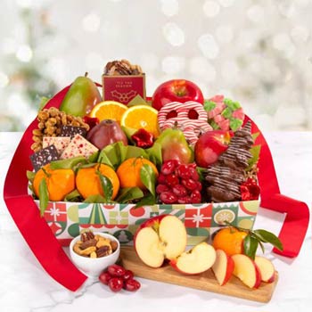 Deluxe Fruit Christmas Basket