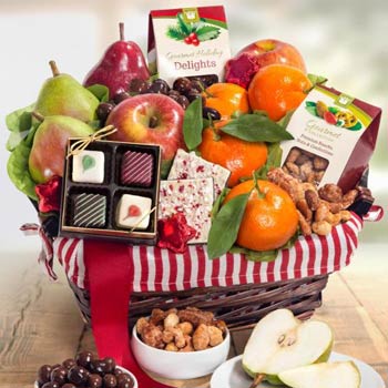 Holiday Snack Fruit Gift Basket