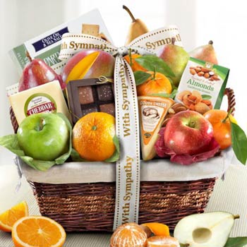 Sympathy Gourmet Fruit Gift Basket