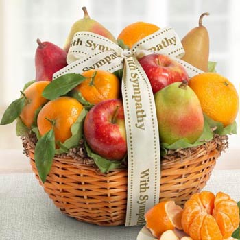 With Sympathy Fruit Gift Basket
