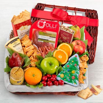 Happy Holidays Fruit Basket