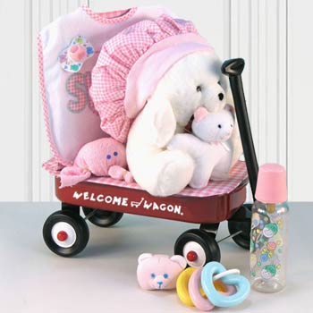 Baby Girl Keepsake Wagon