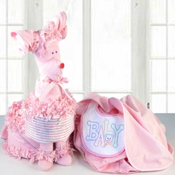 Baby Girl Puppy Diaper Gift