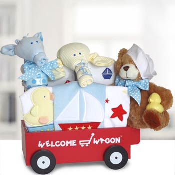 Baby Boy Keepsake Wagon