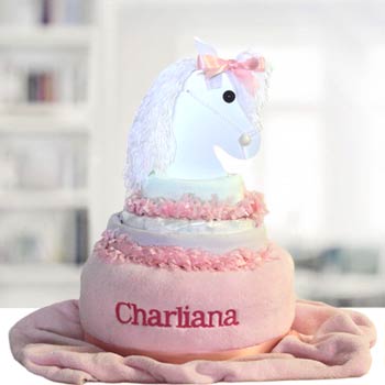 Personalized Baby Girl Pony Diaper Cake