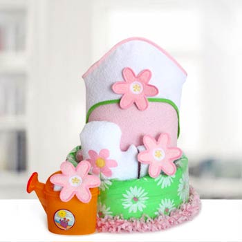 Baby Girl Flower Diaper Cake