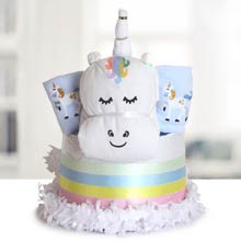 Unicorn Diaper Cake for Twins