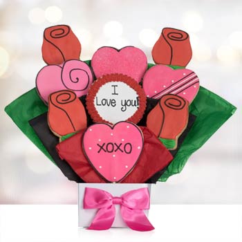 Valentines Day Cookie Bouquet